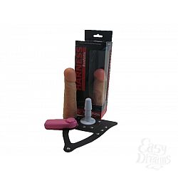 Телесная вибронасадка-фаллос с трусиками с плугом - 17,5 см. Телесная вибронасадка-фаллос с трусиками с плугом - 17,5 см.