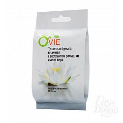 Влажная туалетная бумага Ovie с экстрактом ромашки и алоэ вера - 15 шт. Влажная туалетная бумага Ovie с экстрактом ромашки и алоэ вера - 15 шт.