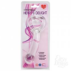 Стеклянный фаллос с ручкой-сердечком TLC CyberGlass Heart s Delight - 17 см.  Стеклянный фаллос с ручкой-сердечком TLC CyberGlass Heart s Delight - 17 см.