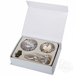 Прозрачный мужской набор верности с насадками стандартного размера Прозрачный мужской набор верности с насадками стандартного размера