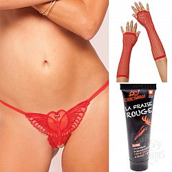 Клубничный лубрикант EROTIC FANTASY, перчатки ELECTRIC и трусики SEVEN Клубничный лубрикант EROTIC FANTASY, перчатки ELECTRIC и трусики SEVEN