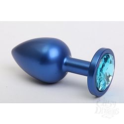  Пробка металл синяя с голубым стразом 8,2х3,5см 47196-4MM