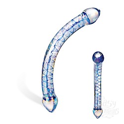Перламутровый фаллос с синими подснежниками X-CURVE GLAS-103  Перламутровый фаллос с синими подснежниками X-CURVE GLAS-103
