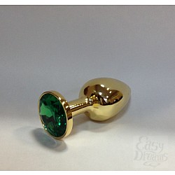 Анальная пробка Butt Plug Gold Small Green Анальная пробка Butt Plug Gold Small Green