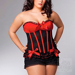 Черный корсет с красным лифом QUEEN 3675red 1X / 2X CQ Черный корсет с красным лифом QUEEN 3675red 1X / 2X CQ