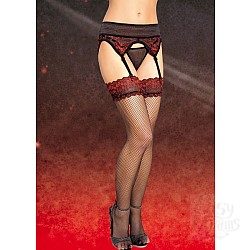 Комплект:чулки в сетку с чулкодержателями и пояс Комплект:чулки в сетку с чулкодержателями и пояс