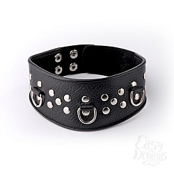 Ошейник кожаный черный с велюровой подкладкой 3115-1 Ошейник кожаный черный с велюровой подкладкой 3115-1