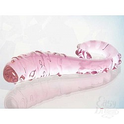 Нежно-розовый стеклянный фаллоимитатор с колечком Нежно-розовый стеклянный фаллоимитатор с колечком